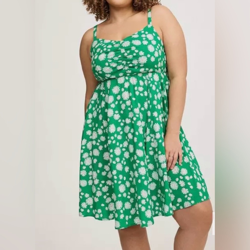 NWT Torrid whimsy daisy challis mini skater dress, Torrid size 2 - Picture 5 of 7
